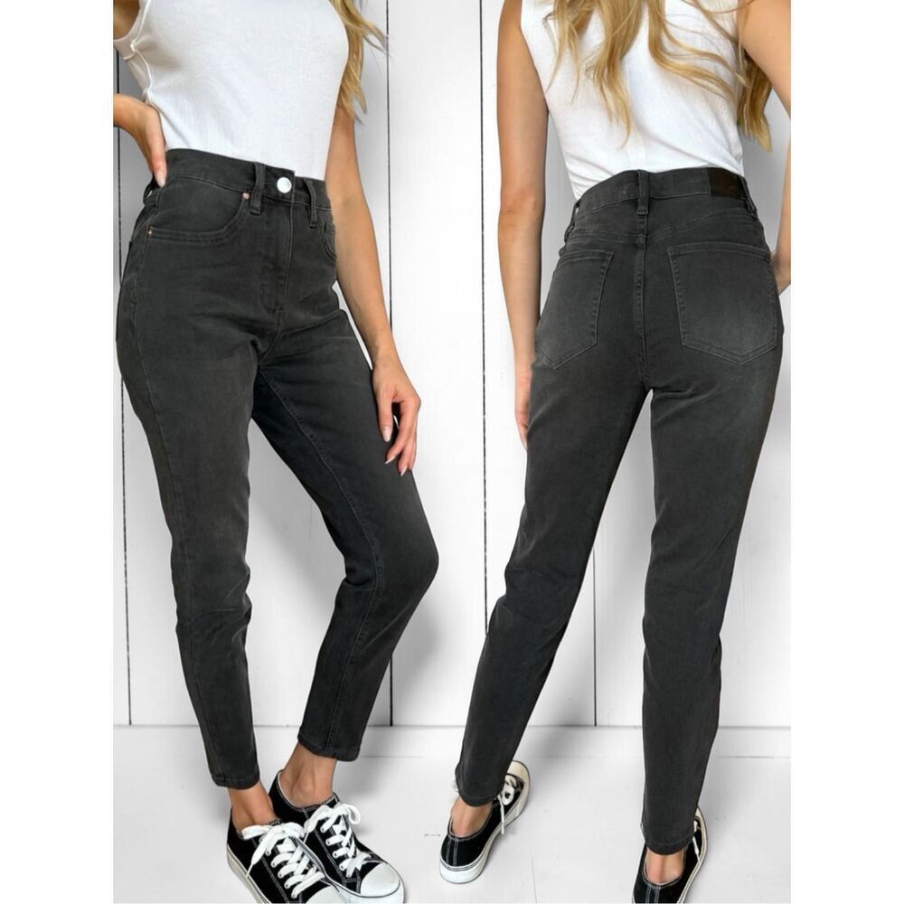 Black Wash Plus High Rise Tummy Control Skinny Jeans Stretch Sculpting Jegging - Picture 11 of 16